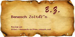 Benesch Zoltán névjegykártya